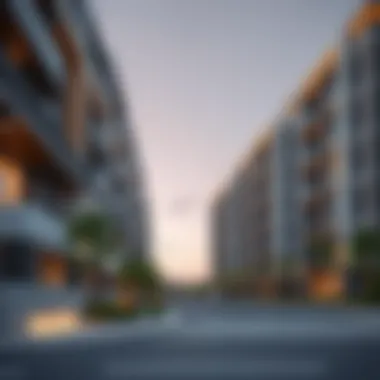 Modern architectural design of a residential complex