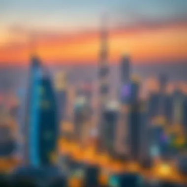 Vibrant Dubai skyline showcasing luxury properties
