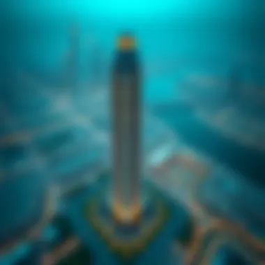 Aerial Perspective of Al Wathba Tower and Surroundings Aerial view of Al Wathba Tower with surrounding skyline and vibrant neighborhood