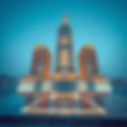 Stunning architectural view of Al Wathba Tower highlighting its unique design