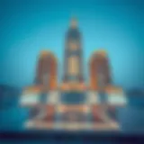 Architectural Marvel of Al Wathba Tower Stunning architectural view of Al Wathba Tower highlighting its unique design