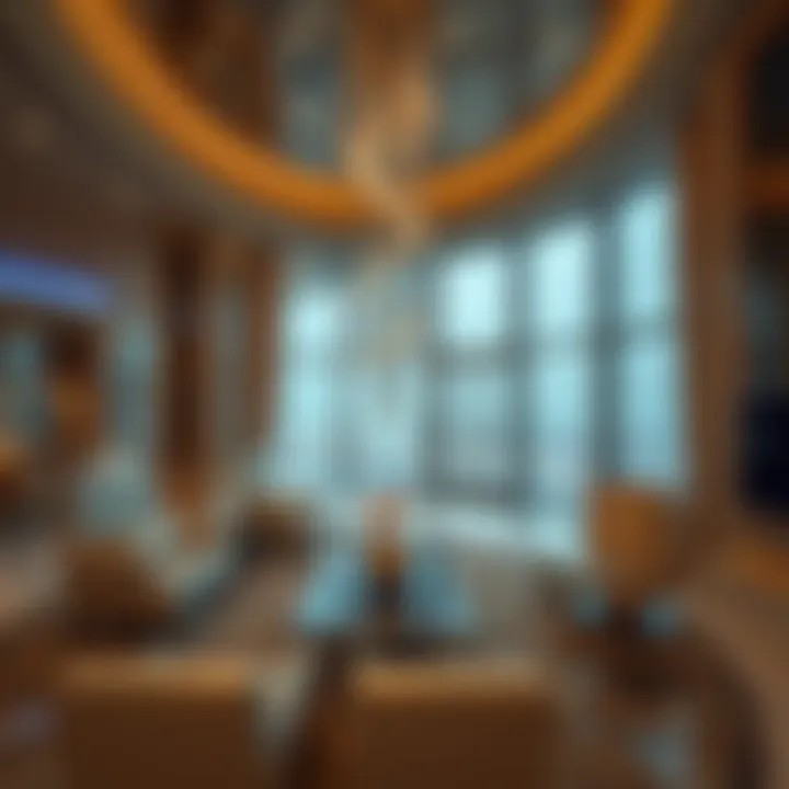 Opulent Interiors of Al Wathba Tower Luxurious living space inside Al Wathba Tower showcasing opulent interiors