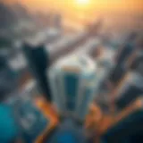 Stunning Aerial Perspective of Ansam Building Aerial view of Ansam Building showcasing its modern architecture