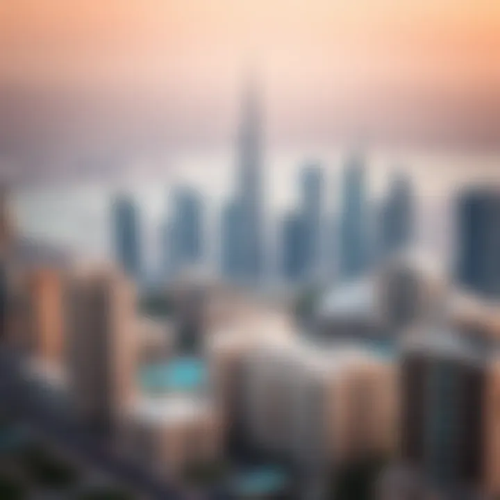 Aerial view of Dubai's skyline featuring luxury properties
