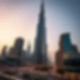 Stunning view of Burj Khalifa at dusk