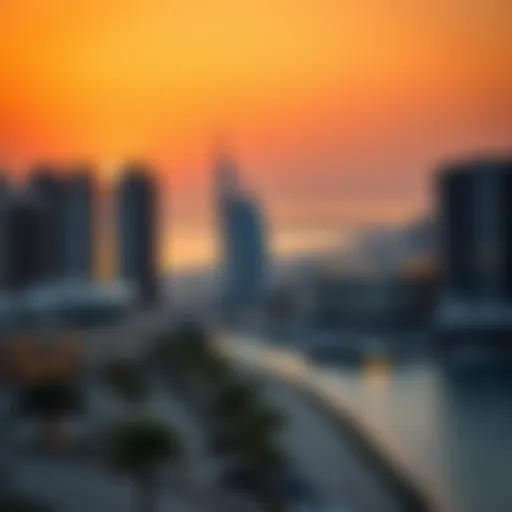 Breathtaking view of Beach JBR at sunset