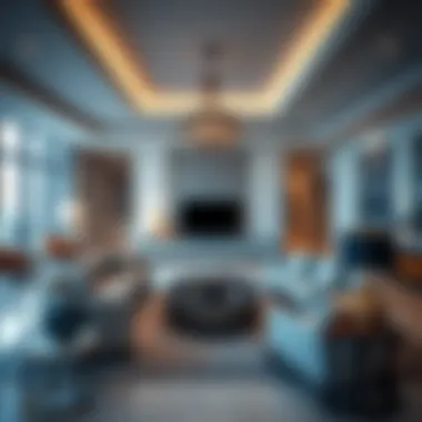 Exquisite Living Room Design at Bluebell Residence Luxurious living room interior with elegant furnishings