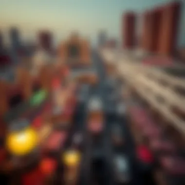 Aerial view of Bur Dubai with bustling markets and attractions