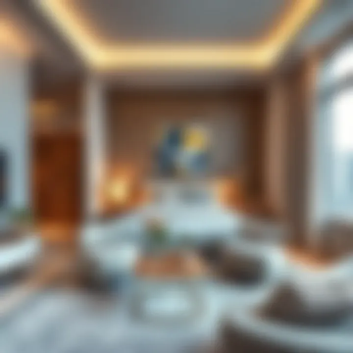 A cozy room interior in Bur Dubai with modern amenities