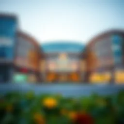 Exterior view of Business Bay Mall showcasing its unique architectural design