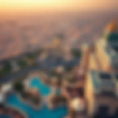 Breathtaking Aerial View of Caesar Palace Dubai Aerial view of the resort's sprawling landscape and amenities