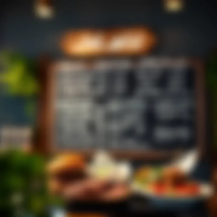 Diverse menu selection displayed on a chalkboard