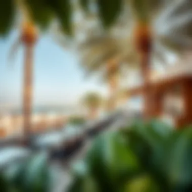 Coastal Seating Experience Charming outdoor seating area under palm trees