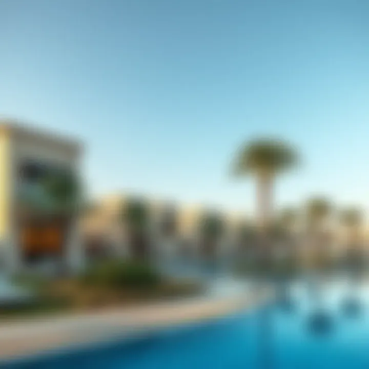 Luxury Living in Abu Dhabi Luxury residential area in Abu Dhabi with palm trees and villas