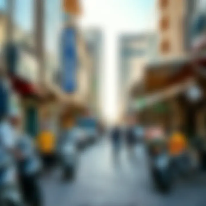 Cultural Diversity in Dubai's Bustling Streets Vibrant street life in Dubai highlighting cultural diversity