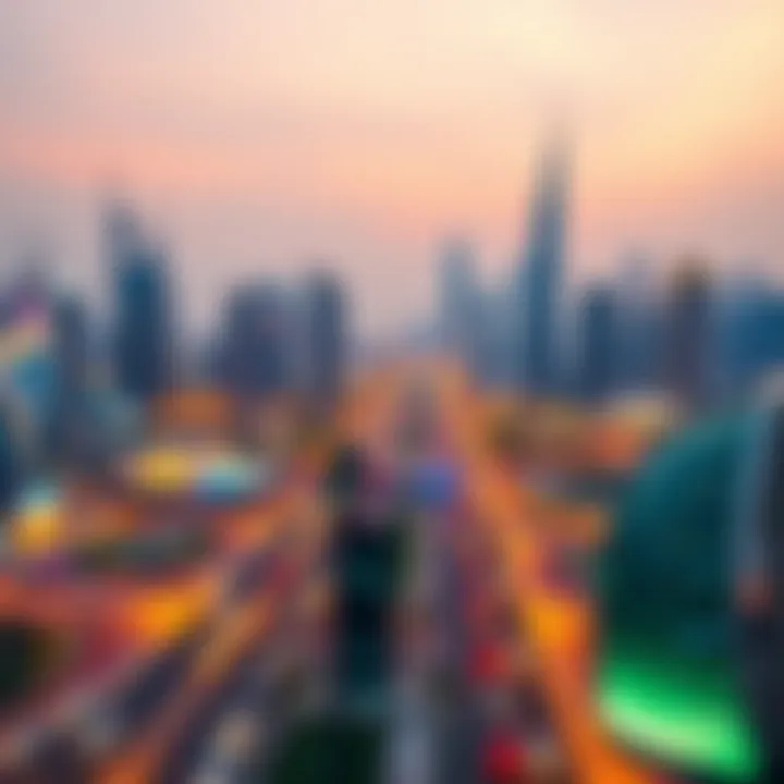 A panoramic view of the skyline of Dubai showcasing its architectural marvels