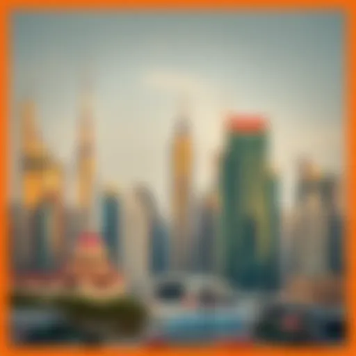 A vibrant skyline of Dubai showcasing modern architecture