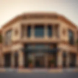 Elegant facade of Al Furjan Club showcasing its architectural beauty