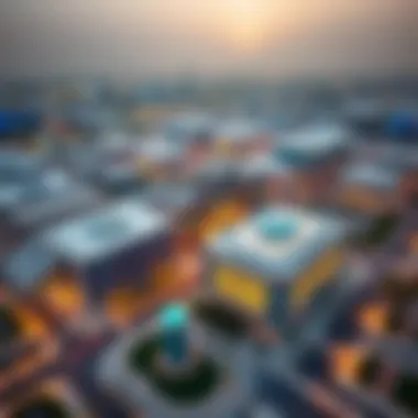 Aerial view of Al Nahda Business Center showcasing its modern architecture