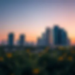 Luxurious skyline of Al Rawdah at dusk