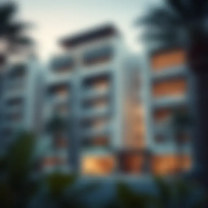 Exterior View of a Contemporary Apartment Building in Oud Metha Exterior view of a contemporary apartment building in Oud Metha