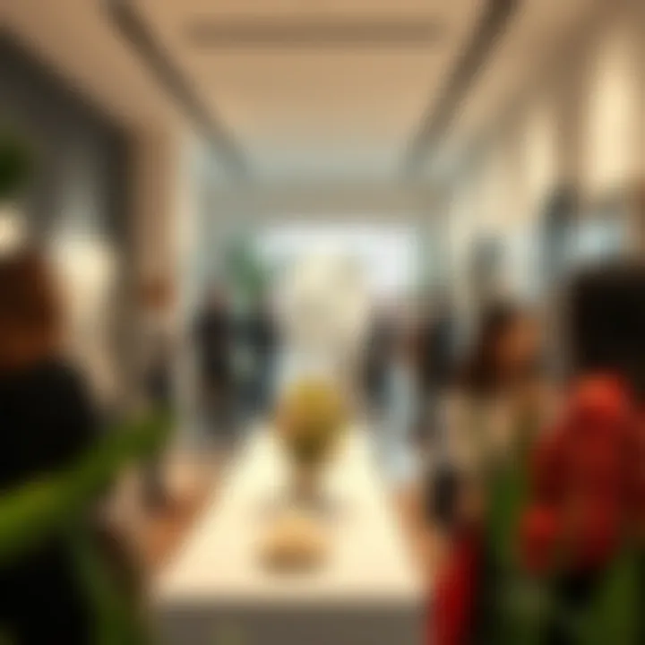 Community event showcasing local artists in an art residence