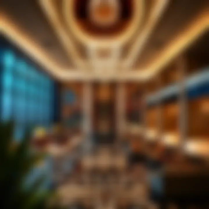 Luxurious lobby interior of Damac Hills Hotel