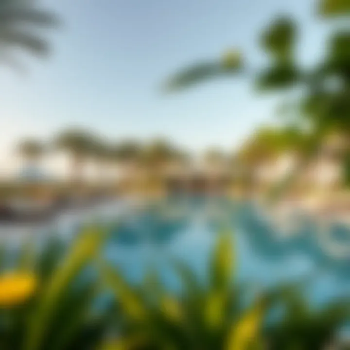 Beautifully designed pool area with lush surroundings