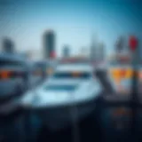 A stunning view of luxury yachts docked at Dubai Marina Yacht Club