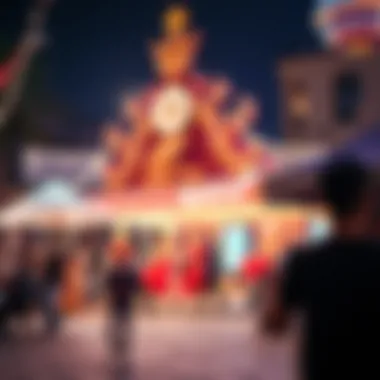 A lively outdoor entertainment venue showcasing traditional performances