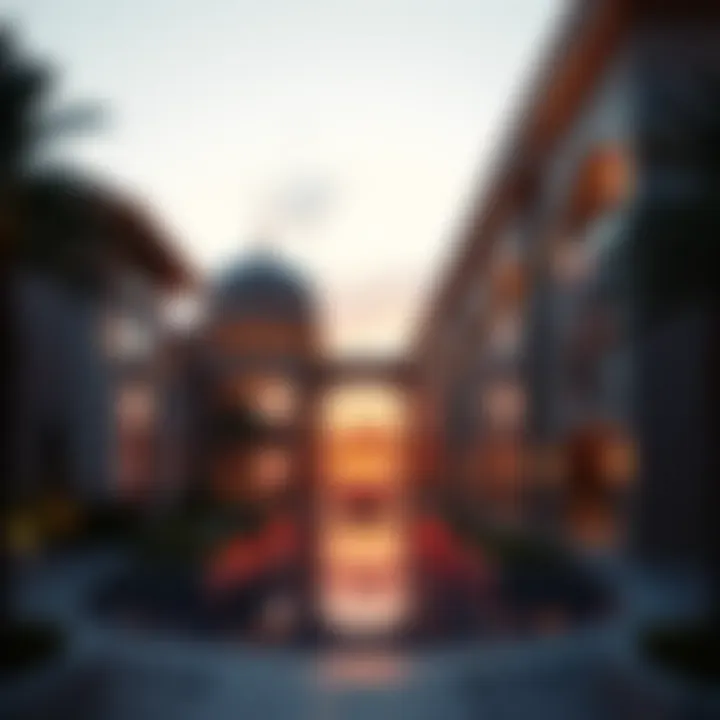 Stunning view of Hayyan's architectural elegance at sunset