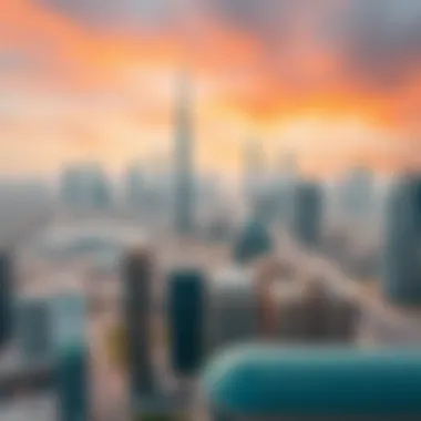 Panoramic view of Dubai skyline and real estate developments