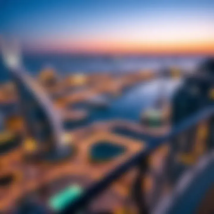 Stunning view of Dubai Marina from a balcony of the hotel