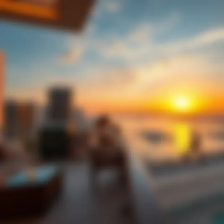 Breathtaking sunset view from a balcony in JBR Bahar