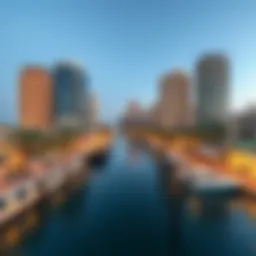 Panoramic view of JBR Walk showcasing the lively waterfront and luxury developments