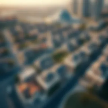 Prestigious Neighborhood in Dubai Aerial view of a prestigious neighborhood in Dubai