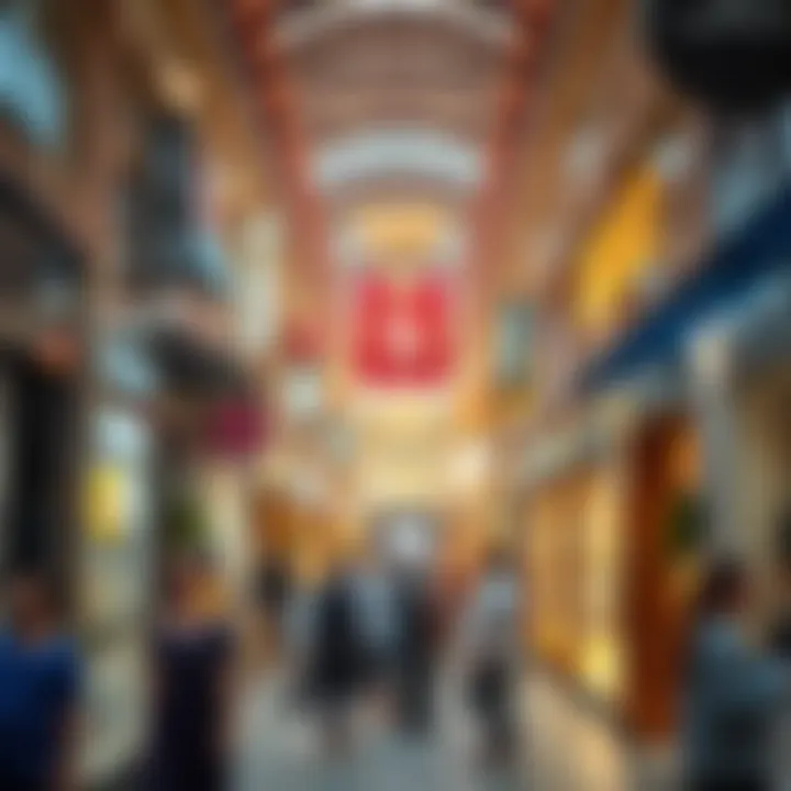 The vibrant shopping environment and ambiance of Mahalat Al Zahiyah during peak hours