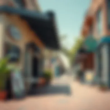 Vibrant lifestyle scene in Mazaya 6 featuring local cafes and retail shops