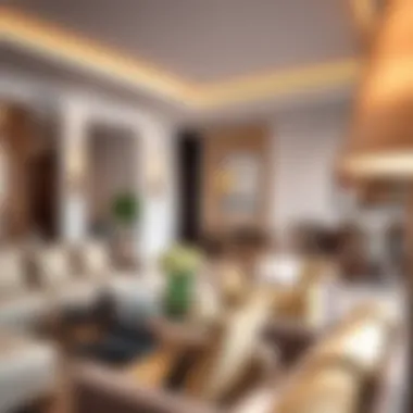 Luxurious apartment interiors in Mazaya 6 highlighting modern design and upscale furnishings