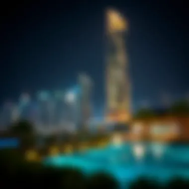 Moosa Tower at Night Night view of Moosa Tower illuminated against the skyline