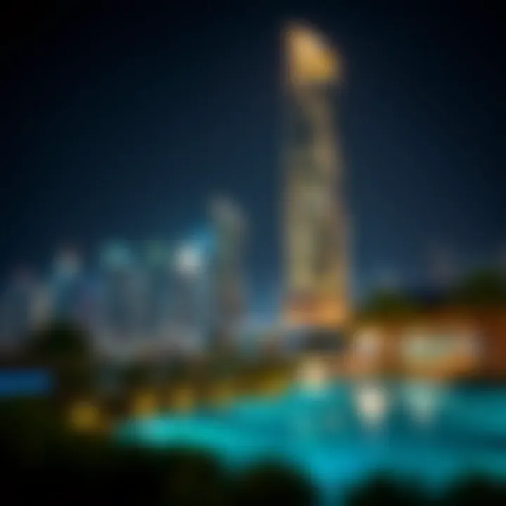 Moosa Tower at Night Night view of Moosa Tower illuminated against the skyline