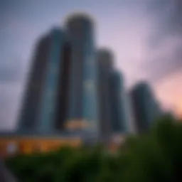 Majestic view of Najma Tower showcasing its unique architectural design