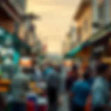 The Buzz of Dubai's Local Market Vibrant market scene reflecting the local lifestyle and customs