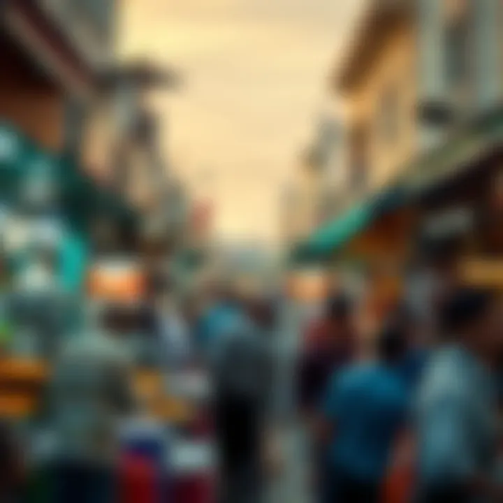 The Buzz of Dubai's Local Market Vibrant market scene reflecting the local lifestyle and customs