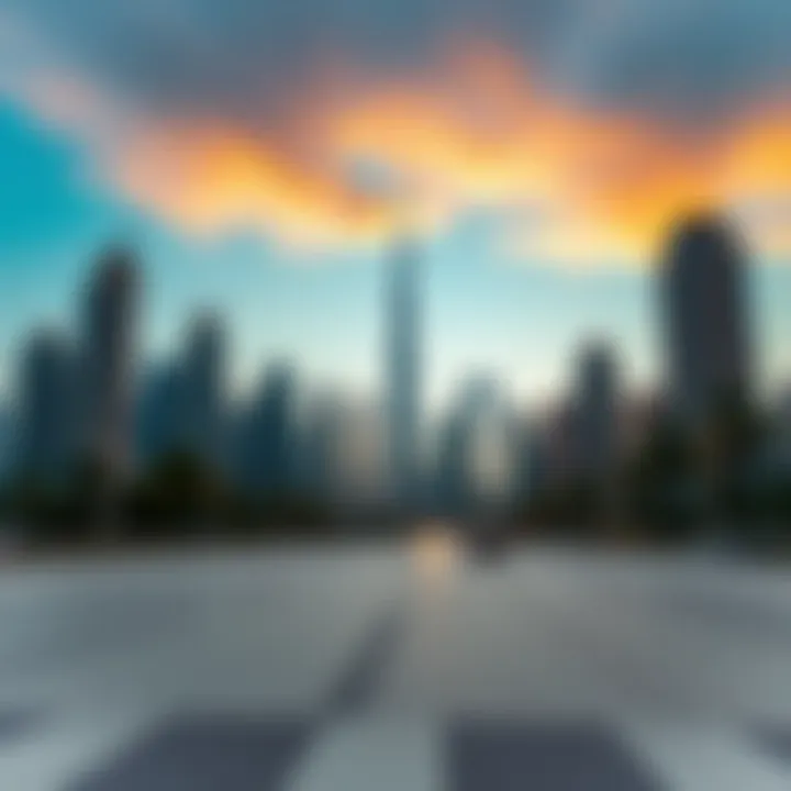 Dubai's Iconic Skyline The breathtaking skyline of Dubai featuring luxury skyscrapers