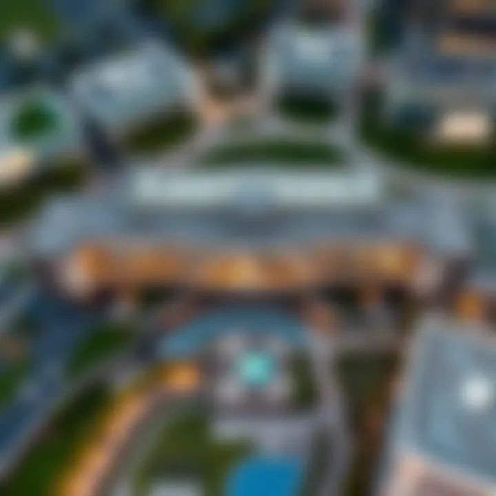 Aerial view of Park Field showcasing its architectural design