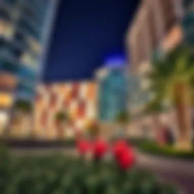 Technological Integration in Plaza Masdar's Urban Landscape Visually striking integration of technology and nature within the urban landscape of Plaza Masdar