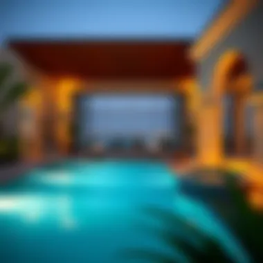 Exclusive outdoor pool area in a luxury estate