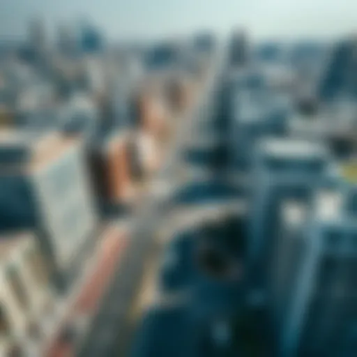 Aerial view of Sheikh Rashid Bin Saeed Street showcasing modern architecture
