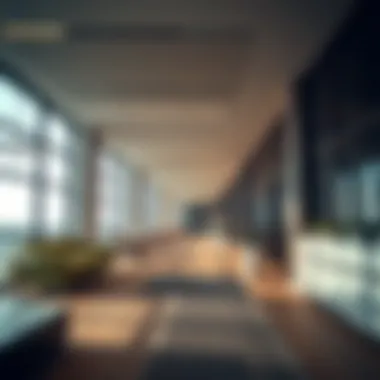 Innovative Office Spaces: Interior Design of the Single Business Tower Interior view highlighting the modern and functional design of the office spaces within the tower